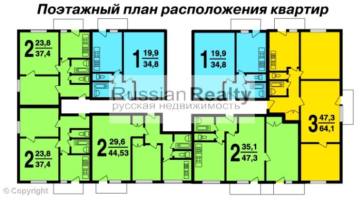 Дома серии II/12 - планировка квартир